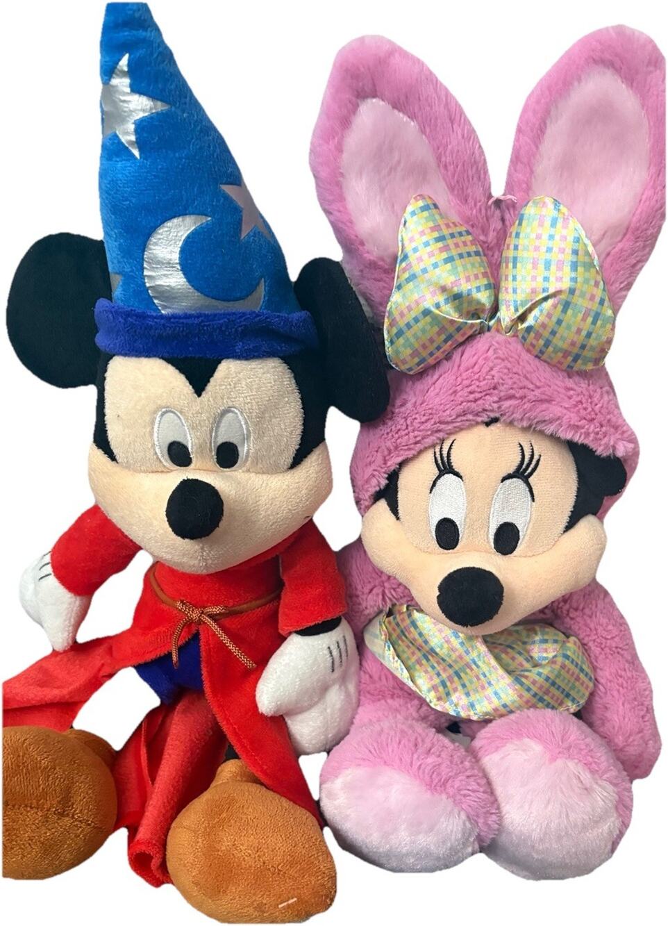Sorcerer Mickey Mouse Plush 20 Fantasia Wizard Hat Stuffed Toy And Minnie Bunny